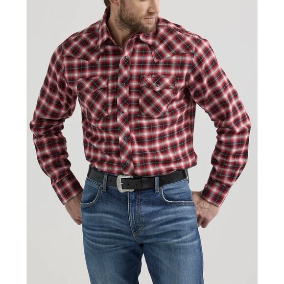 Wrangler Other - Wrangler Retro Red Plaid Flannel Y2K Shirt Medium A003719